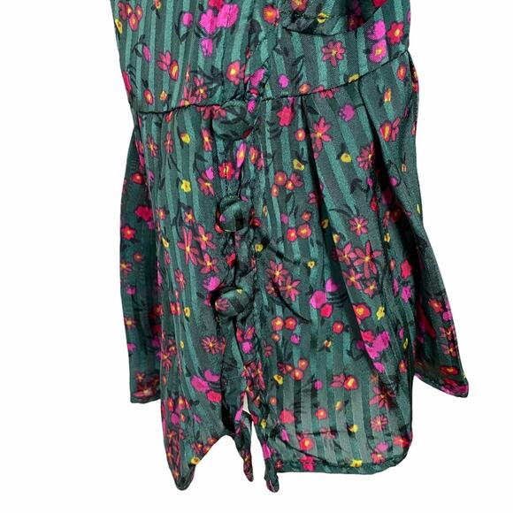 Free People Sweetest Thing Satin Mini Dress Green Size 2 - Picture 4 of 7